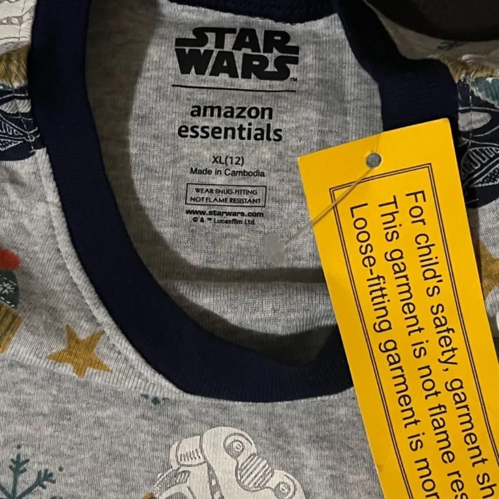 NWT Star Wars Youth Kid Pajama Set Snug Fit 100% Cotton Boy Girl Sz XL 11 - 12